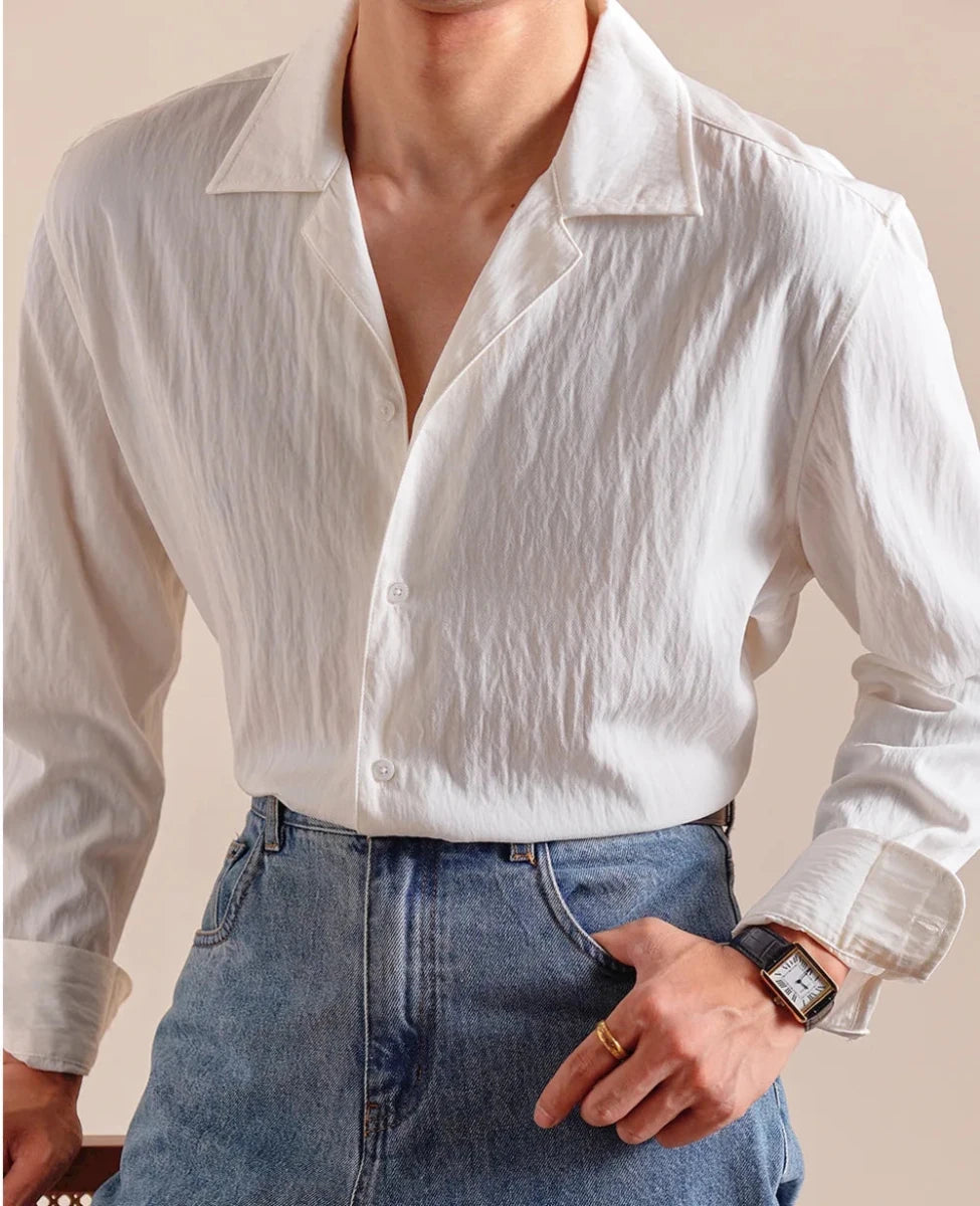 Textured cuban - collar shirt - Antonios