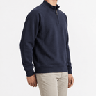 Textured quarter zip sweatshirt with raglan sleeves - AntoniosClothing - Navy blue