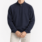 Textured quarter zip sweatshirt with raglan sleeves - AntoniosClothing - Navy blue