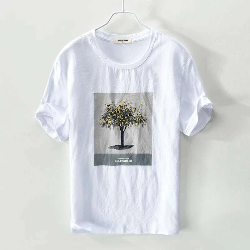 Tree print slim fit summer t-shirt - Antonios
