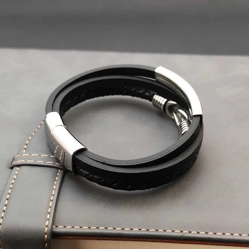 Triple layer leather bracelet - Antonios