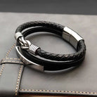 Triple layer leather bracelet - Antonios