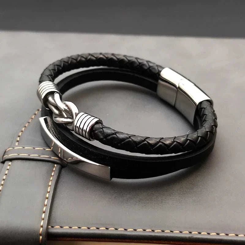 Triple layer leather bracelet - Antonios