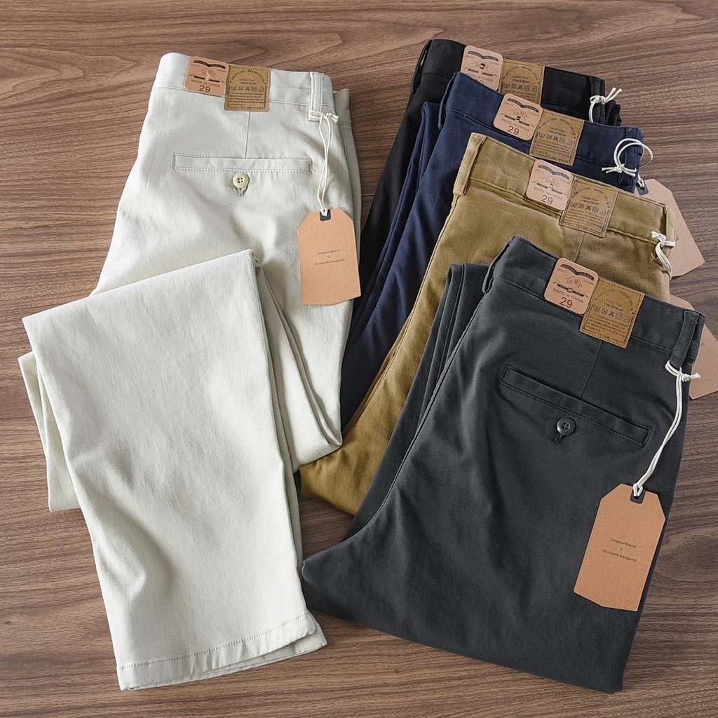 Twill casual simple pants - Antonios
