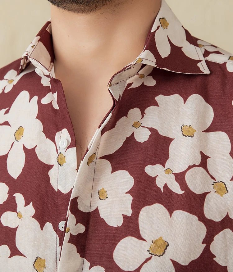 Vacation linen printed shirt - Antonios