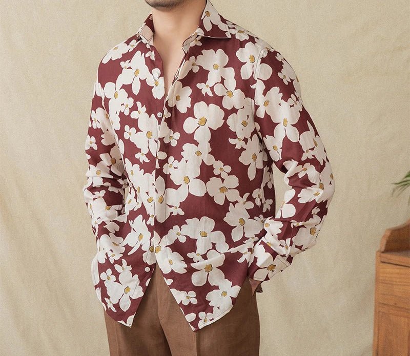 Vacation linen printed shirt - Antonios