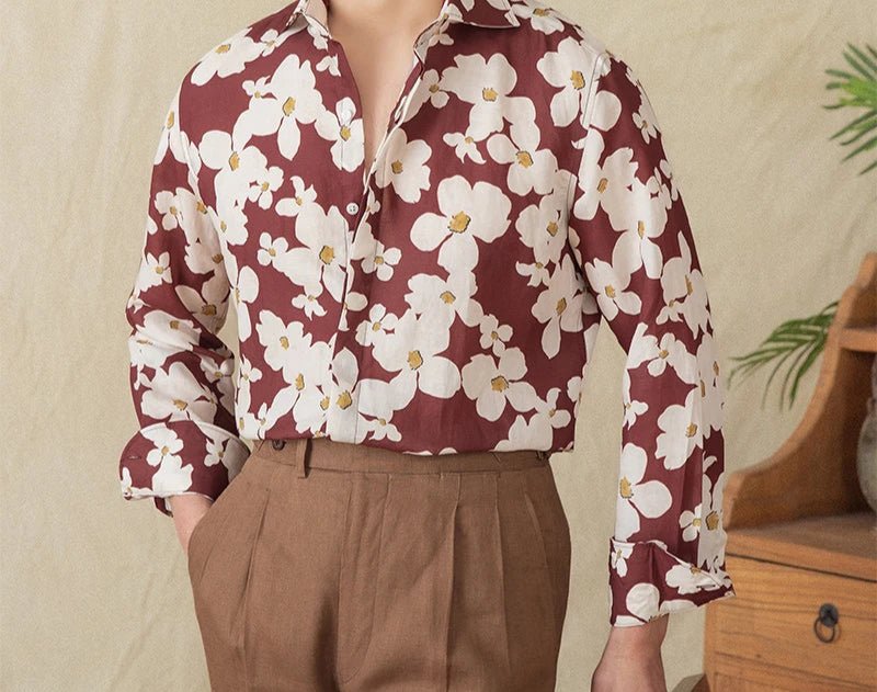 Vacation linen printed shirt - Antonios