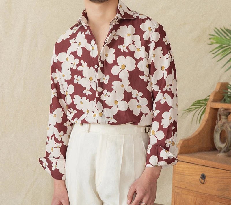 Vacation linen printed shirt - Antonios