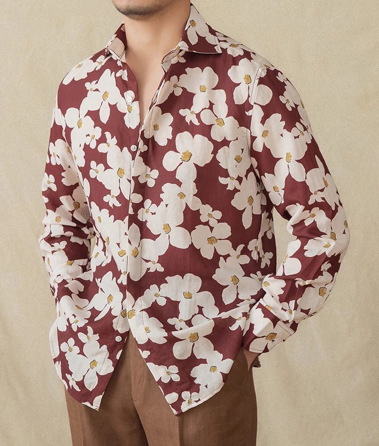 Vacation linen printed shirt - Antonios