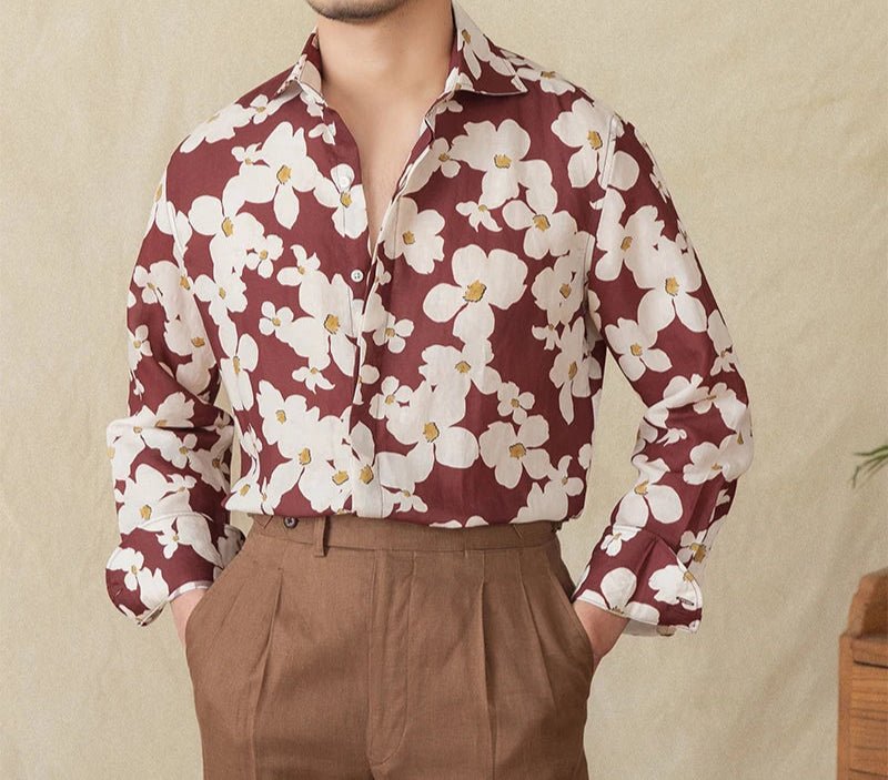 Vacation linen printed shirt - Antonios