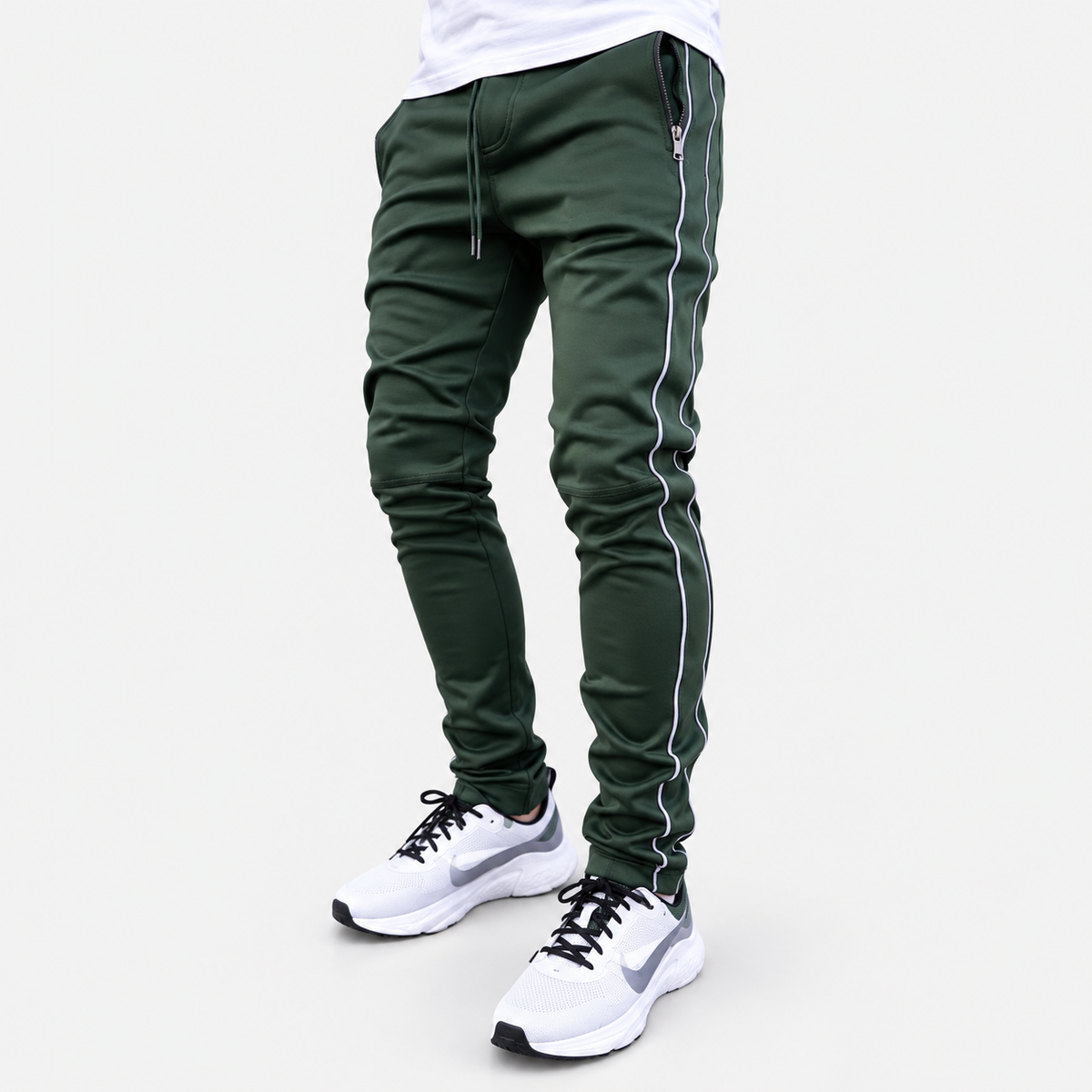 Men's technical-style joggers — Green