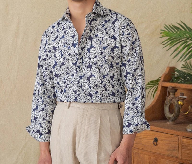 Vintage cotton linen japanese trend shirt - Antonios