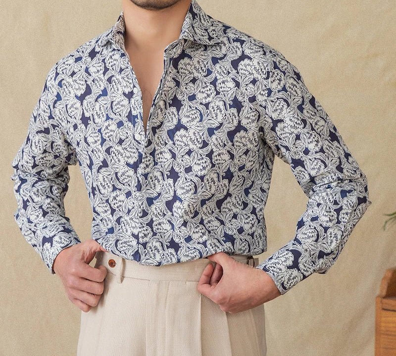 Vintage cotton linen japanese trend shirt - Antonios