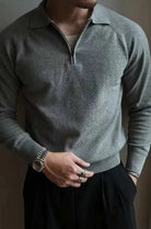 Vintage polo sweater with turn - down collar - Antonios