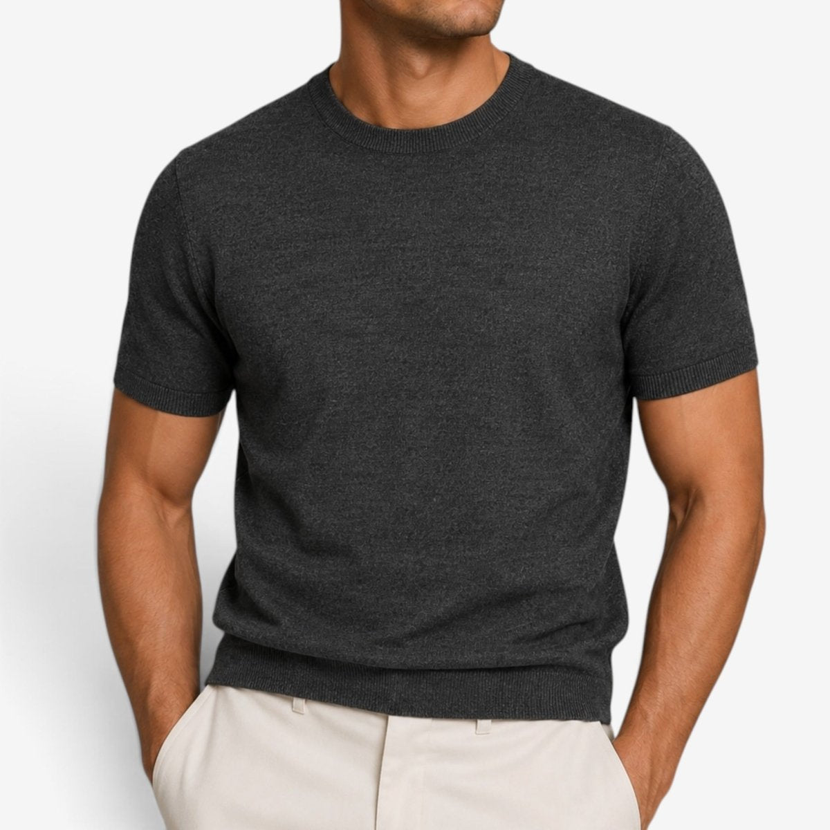 Vintage style casual t-shirt 100% combed cotton - AntoniosClothing - Heather gray