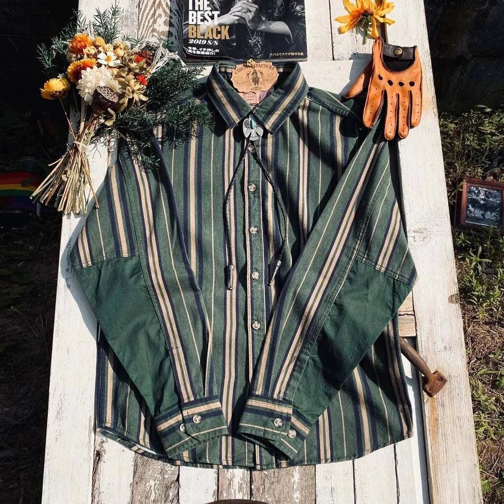 Vintage summer cotton shirt with stripes - Antonios