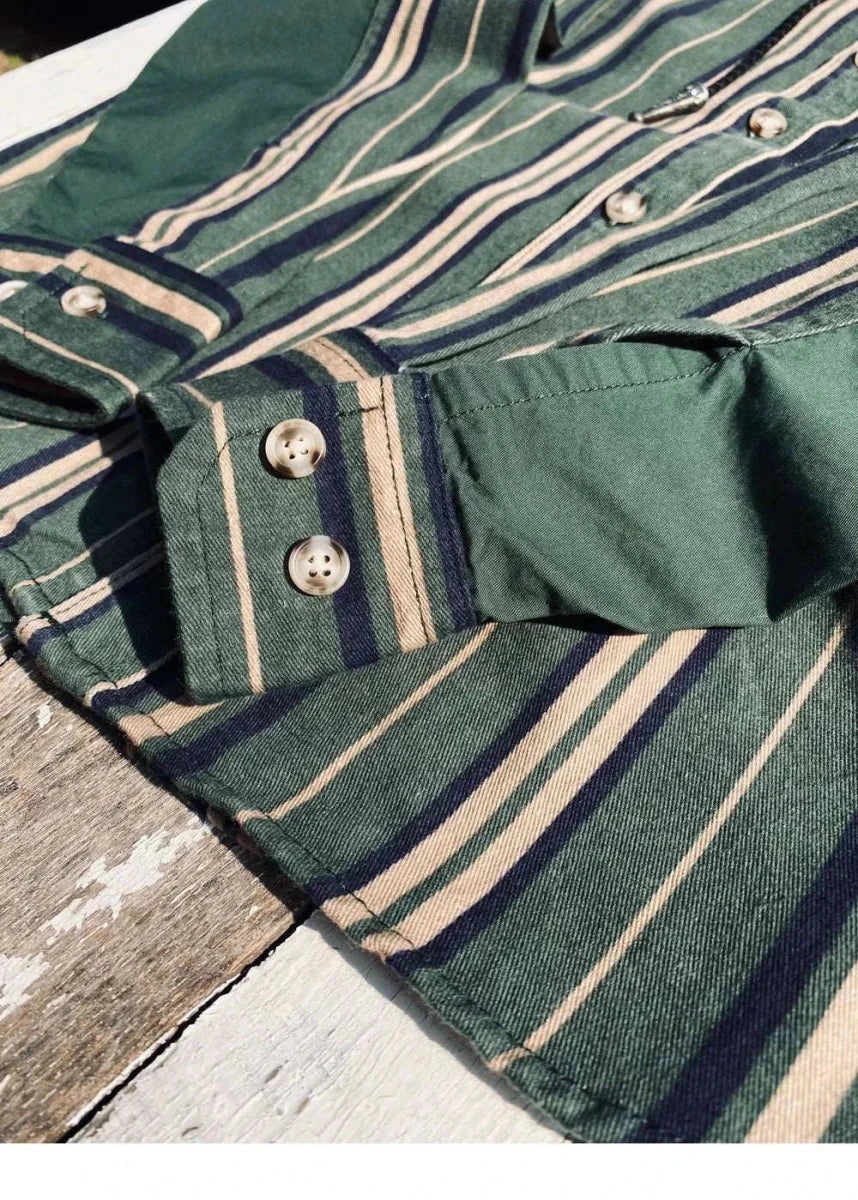 Vintage summer cotton shirt with stripes - Antonios
