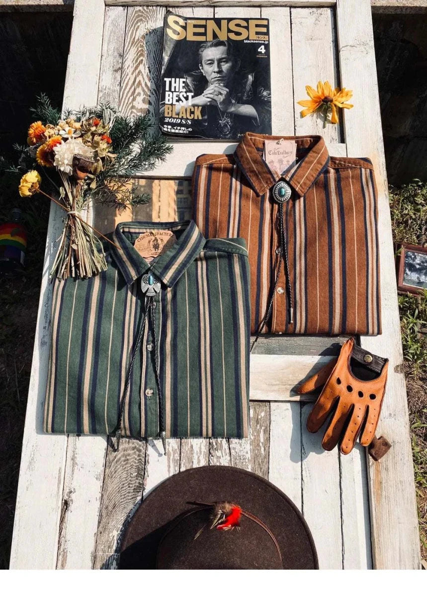 Vintage summer cotton shirt with stripes - Antonios