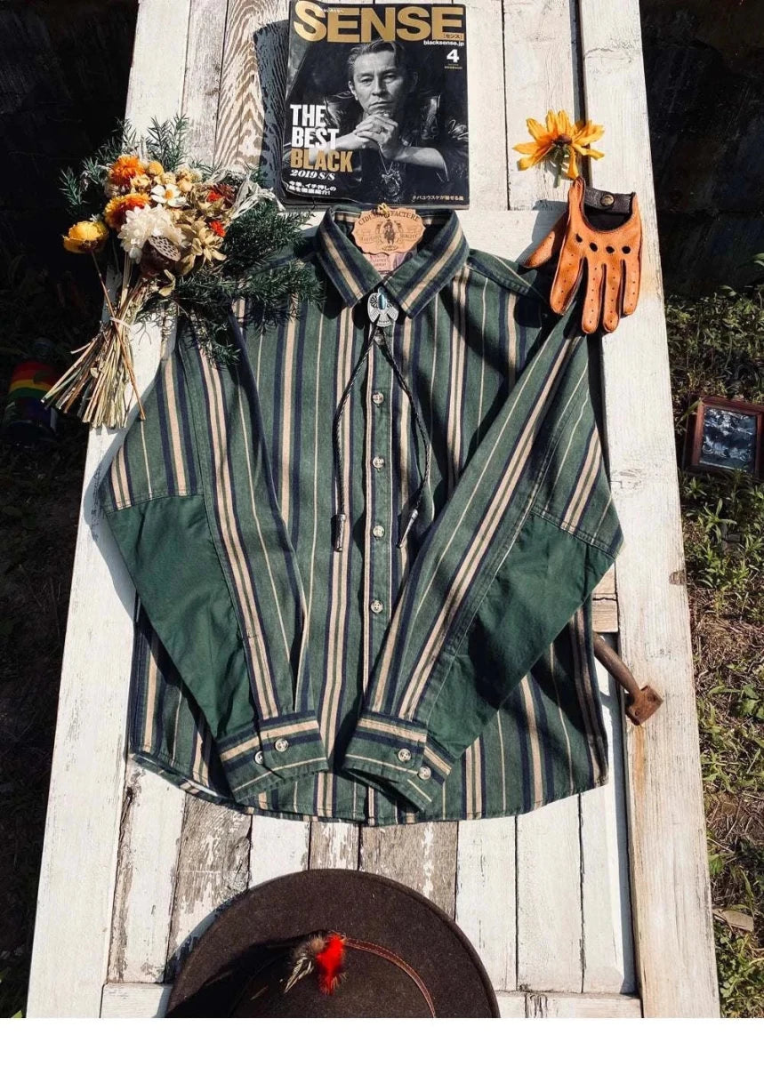 Vintage summer cotton shirt with stripes - Antonios