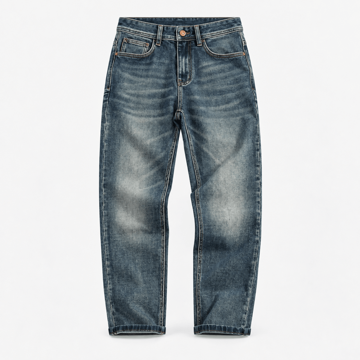 Vintage wash slim straight jeans - AntoniosClothing - Blue cropped