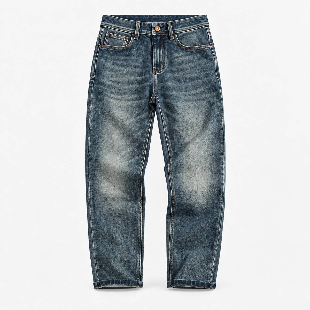 Vintage wash slim straight jeans in blue cropped, product cover