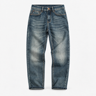 Vintage wash slim straight jeans in blue cropped, product cover