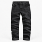 Washed black straight leg stretch jeans in washed black, product cover