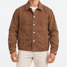 Washed cotton chore jacket - AntoniosClothing - Tobacco brown