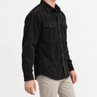 Washed cotton corduroy double pocket shirt - AntoniosClothing - Black