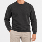 Washed cotton crew neck sweatshirt - AntoniosClothing - Washed black