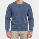 Washed cotton crew neck sweatshirt - AntoniosClothing - Washed blue
