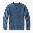 Washed cotton crew neck sweatshirt in washed blue, product cover
