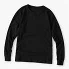 Washed cotton long sleeve jersey top - AntoniosClothing - Black