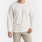 Washed cotton long sleeve jersey top - AntoniosClothing - Off-white