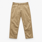 Washed cotton straight trousers with welt pockets - AntoniosClothing - Khaki