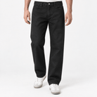 Washed cotton twill five pocket trousers - AntoniosClothing - Black