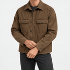Washed cotton utility jacket with a zip front - AntoniosClothing - Brown