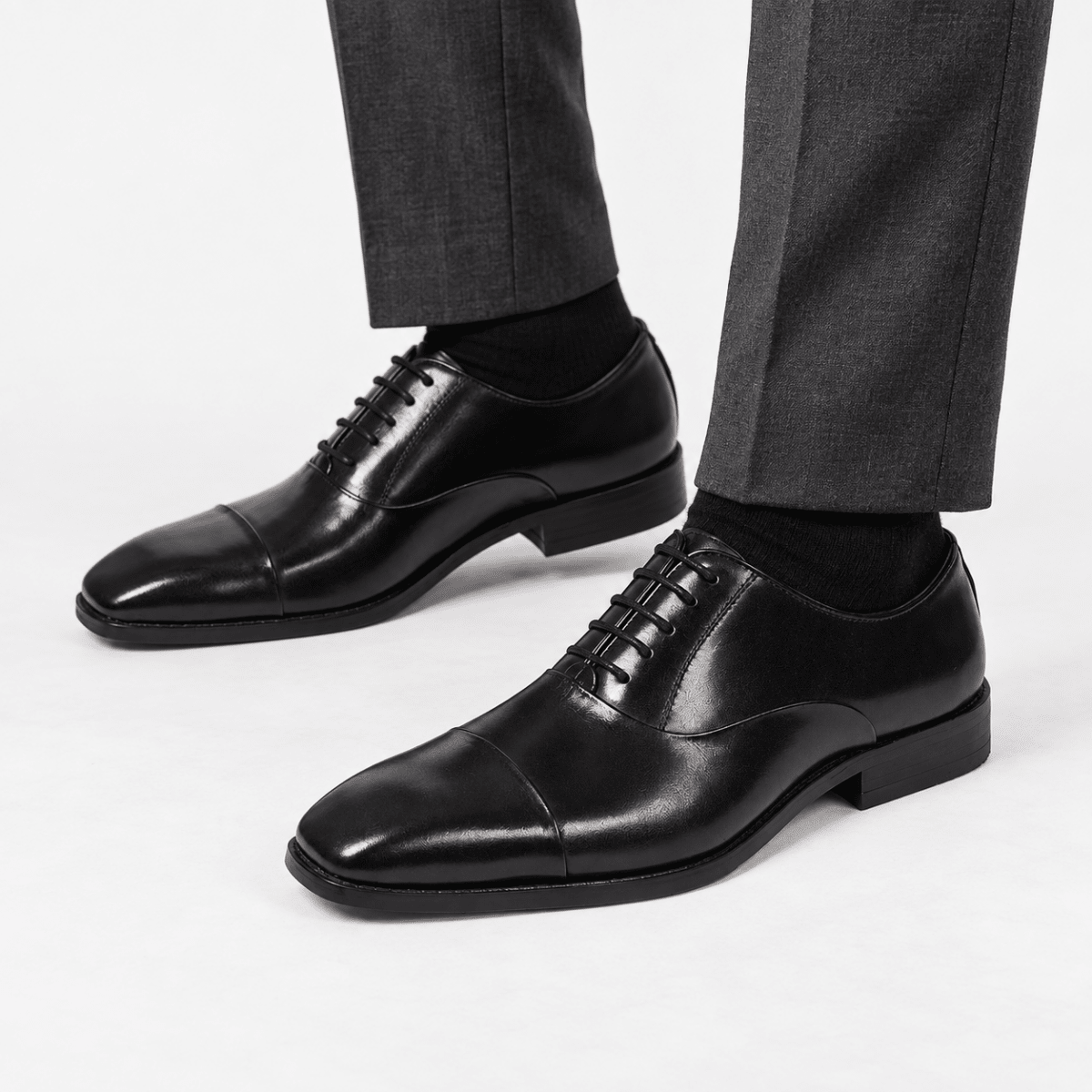 Wedding genuine leather premium shoes - AntoniosClothing - Black