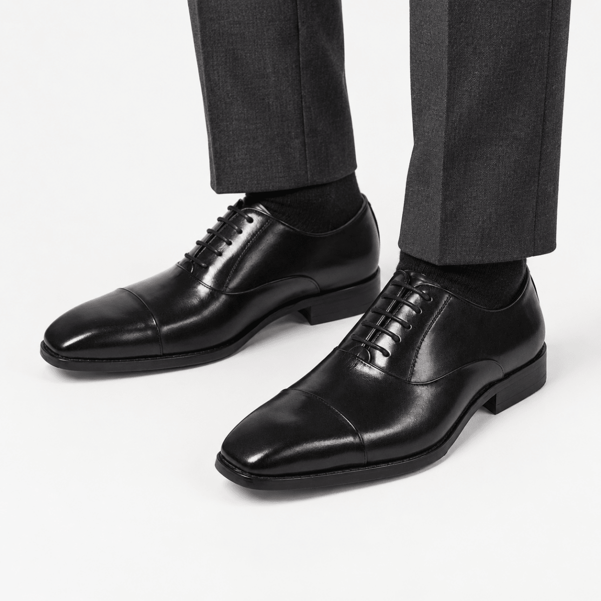 Wedding genuine leather premium shoes - AntoniosClothing - Black