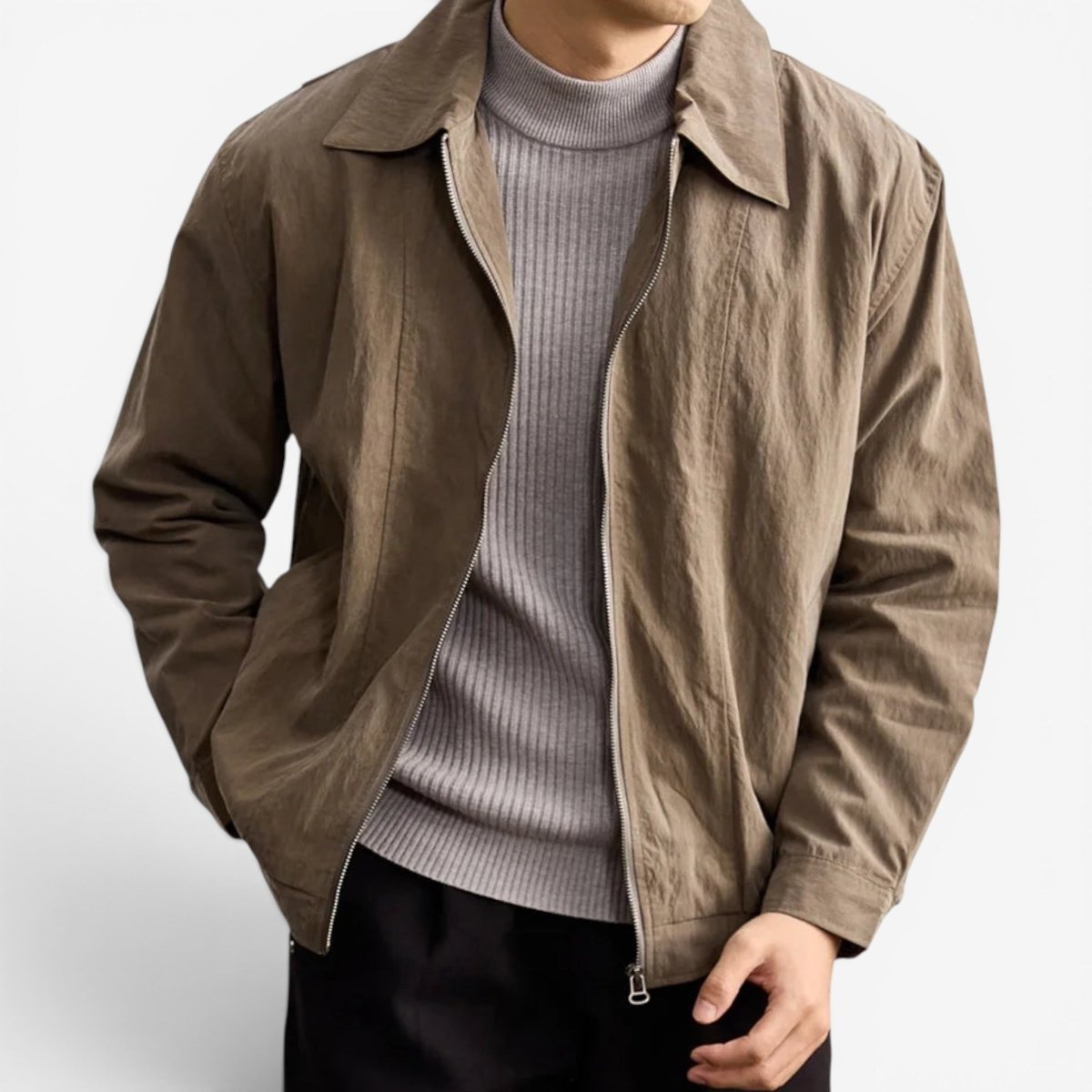 Will retro loose bomber jacket - AntoniosClothing - Gray