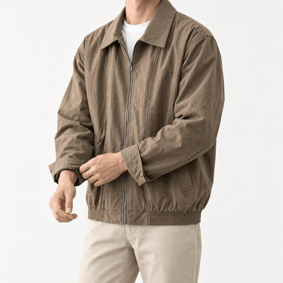 Will retro loose bomber jacket - AntoniosClothing - Coffee