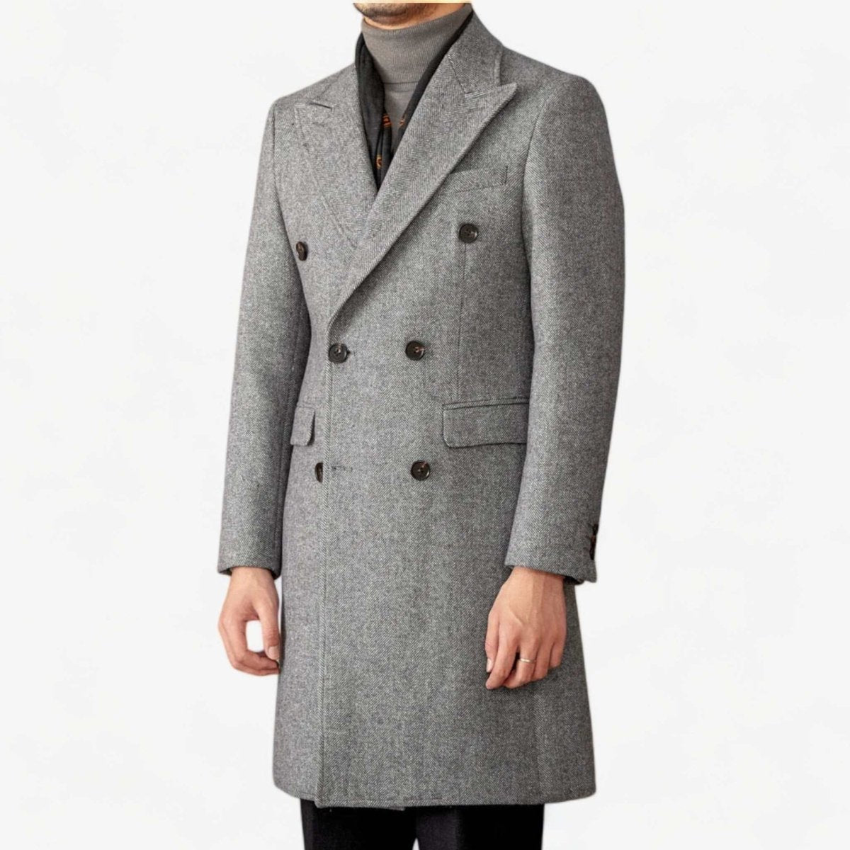 Winter Double Breated Wool Coat - Warm & Stylish Men's Outfit