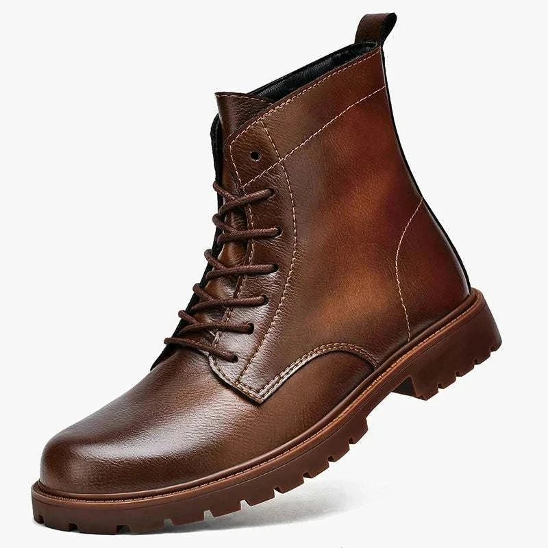 Winter retro genuine leather boots - Antonios