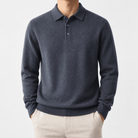 Wool blend business casual stretchable polo pullover - AntoniosClothing - Gray