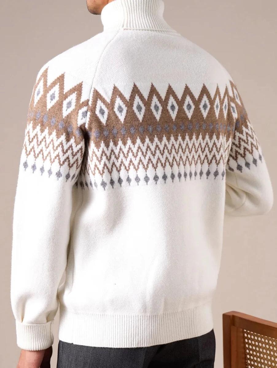 Wool - blend diamond turtleneck sweater - Antonios