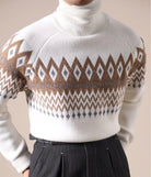Wool - blend diamond turtleneck sweater - Antonios