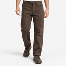 Wool blend straight trousers with a button fly - AntoniosClothing - Brown