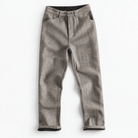 Wool blend straight trousers with a button fly - AntoniosClothing - Light taupe