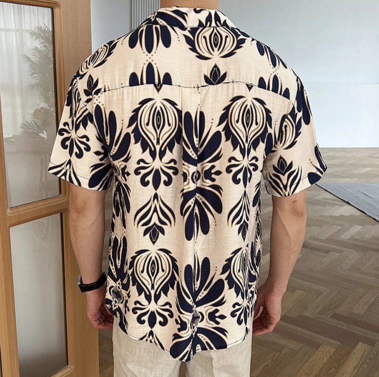 Wrinkle - Free loose short sleeve cuban shirt - Antonios