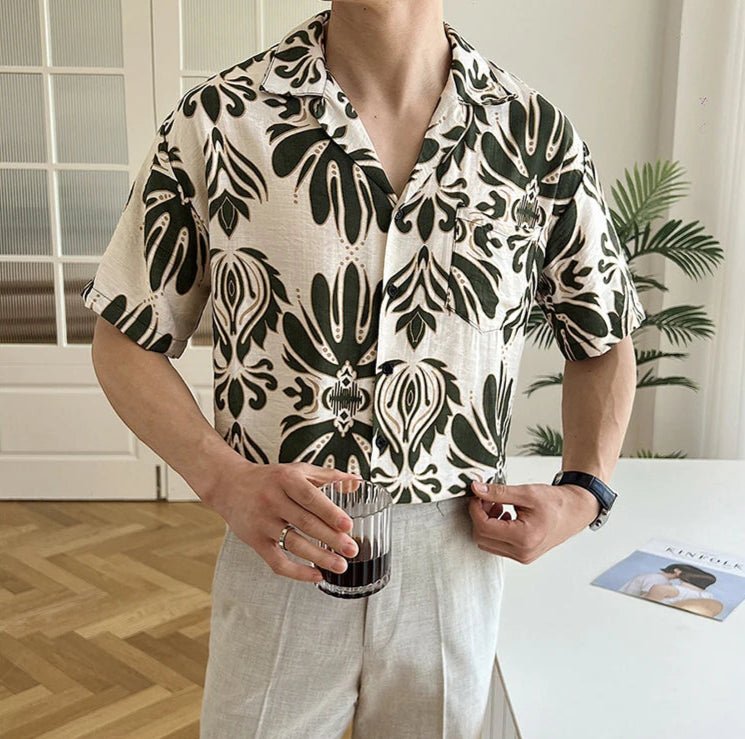 Wrinkle - Free loose short sleeve cuban shirt - Antonios